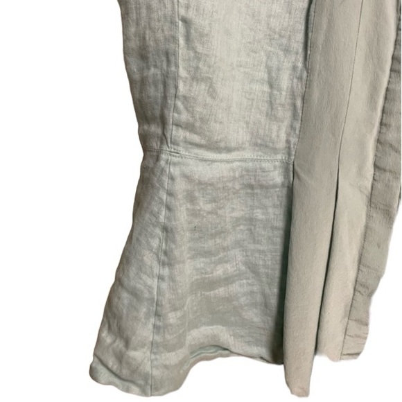 TORY BURCH Linen & Silk Button Down Sleeveless Peplum Style Top size 4 - Picture 12 of 14